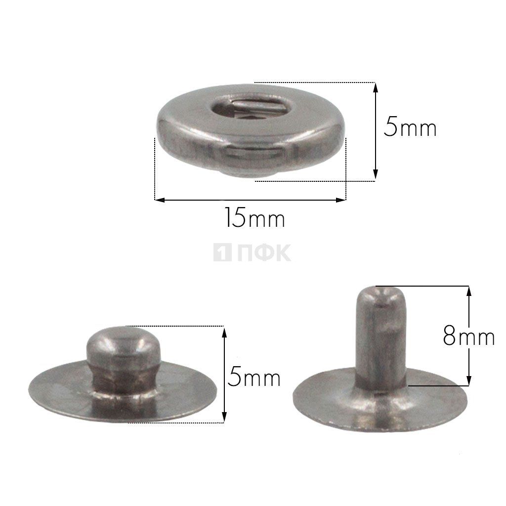 3 Части кнопки для одежды 15мм Альфа нерж цв никель тем (уп 720шт) DNG — ПФКР 3 Части кнопки для одежды 15мм Альфа нерж цв никель тем (уп 720шт) DNG