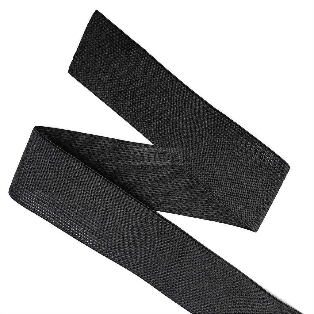 Резинка вязанная 60мм 18 гр/м цв черный (рул 40м/уп 200м)