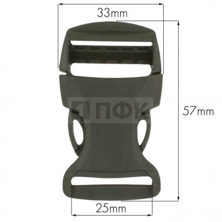 Фастекс БФ-25 (защелка-трезубец) ПФЛ 25мм цв хаки (уп 100шт)