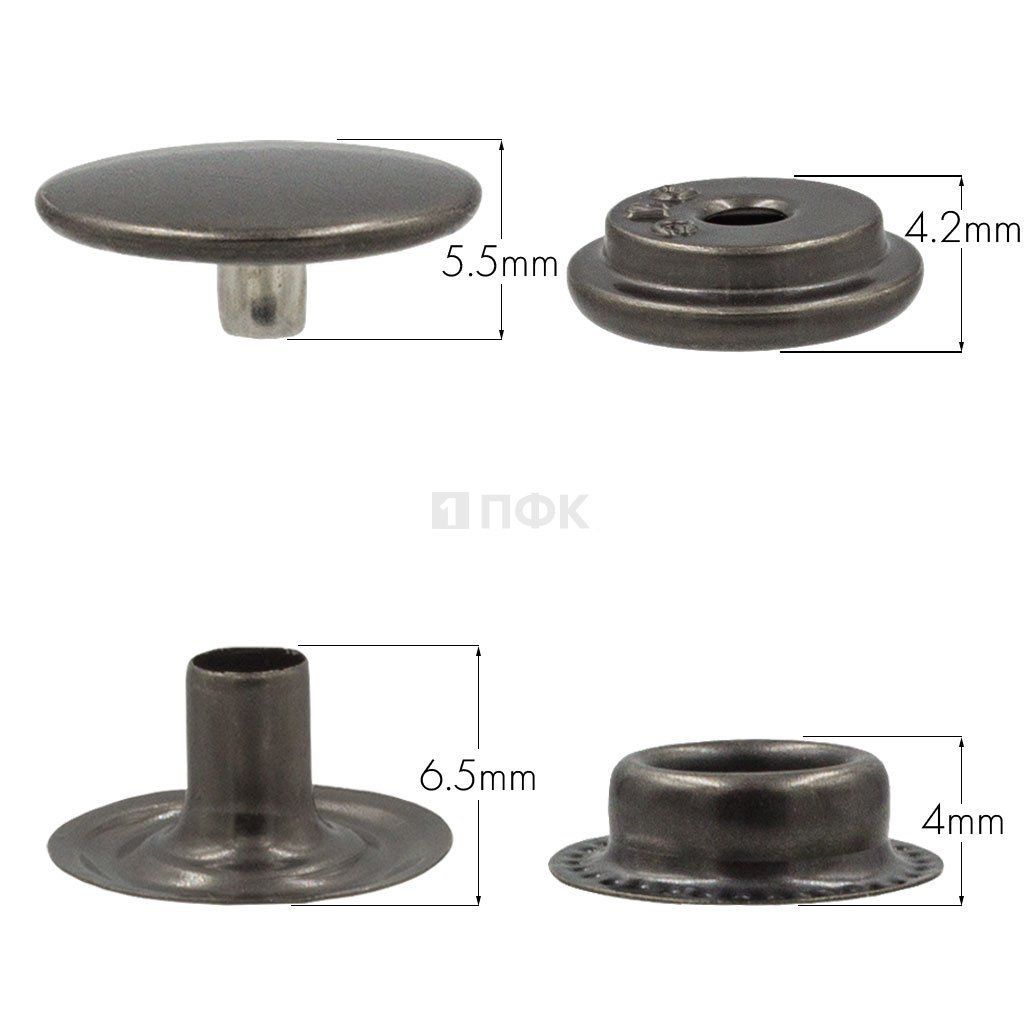 Кнопка для одежды 15мм №61 нерж цв никель тем (уп 720шт) DNG