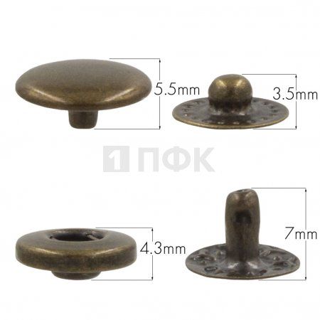 Кнопка для одежды 12,5мм Альфа нерж цв антик (уп 1440шт) NEW STAR Кнопка для одежды 12,5мм Альфа нерж цв антик (уп 1440шт) NEW STAR