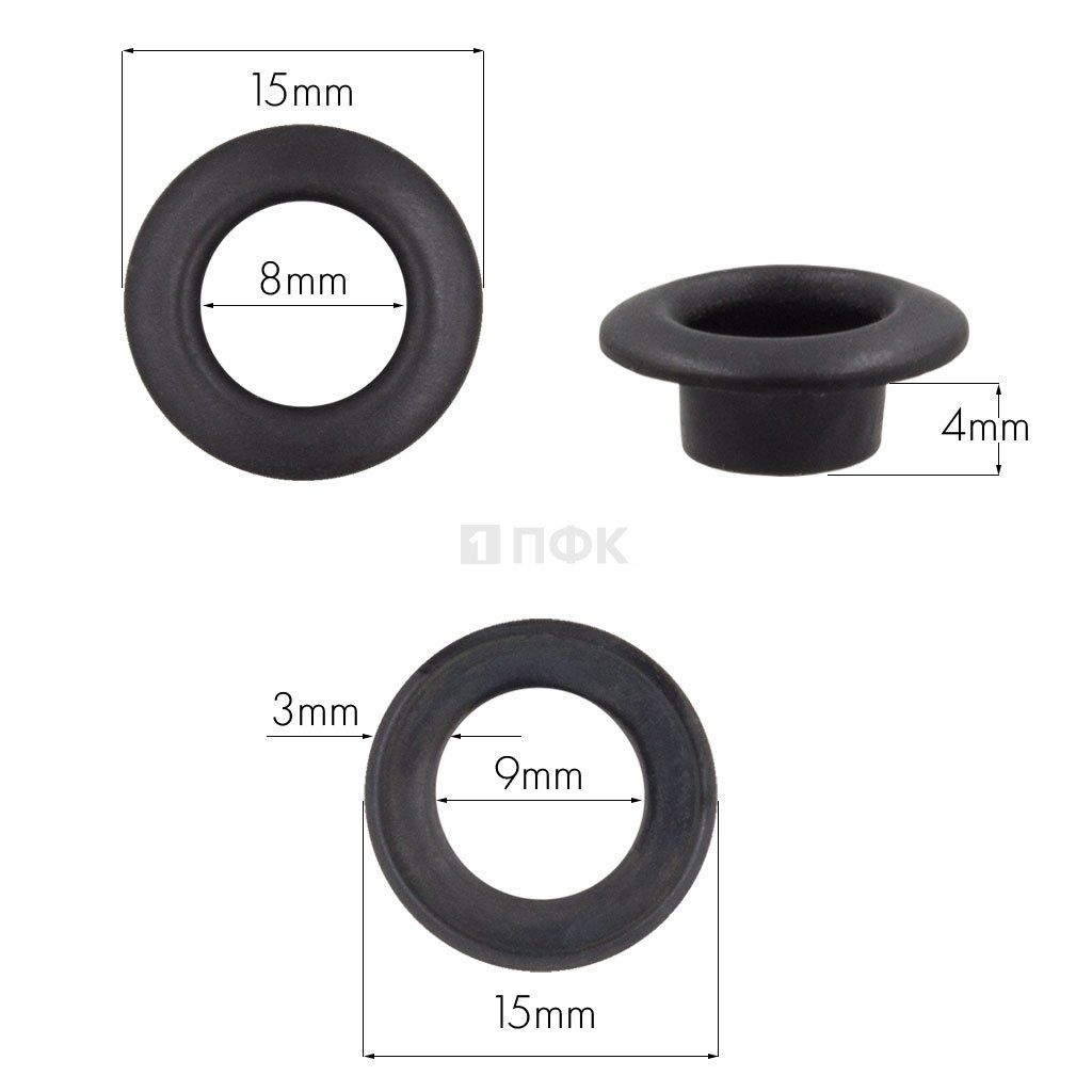 Люверсы №5 8мм латунь цв оксид (уп 1000шт)