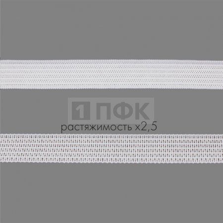 Резинка вязанная 8мм 2.96 гр/м цв белый (рул 40м/уп 300м)