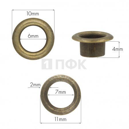 Люверсы №4 6мм сталь эконом цв антик (уп 5000шт/100000шт) Люверсы №4 6мм сталь эконом цв антик (уп 5000шт/100000шт)