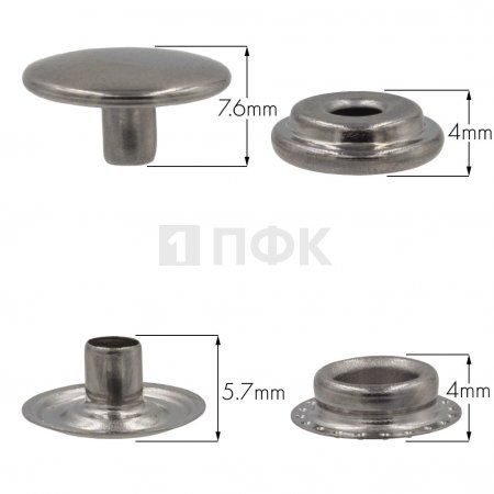 Кнопка для одежды 15мм №61 латунь цв никель тем (уп 720шт) NEW STAR