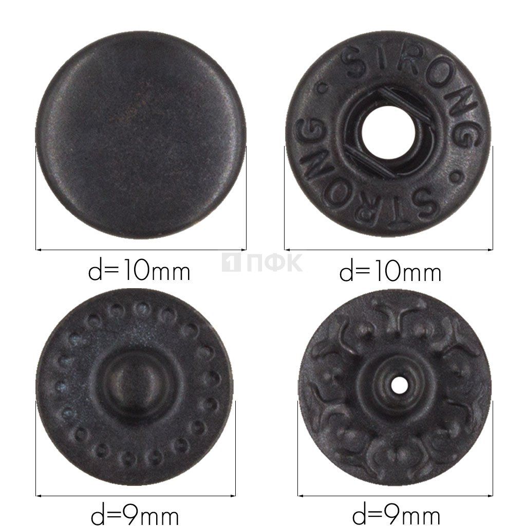 Кнопка для одежды 10мм Альфа латунь цв оксид (уп 1440шт) STRONG