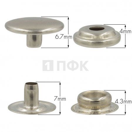 Кнопка для одежды 15мм №61 сталь цв никель (уп 720шт) NEW STAR