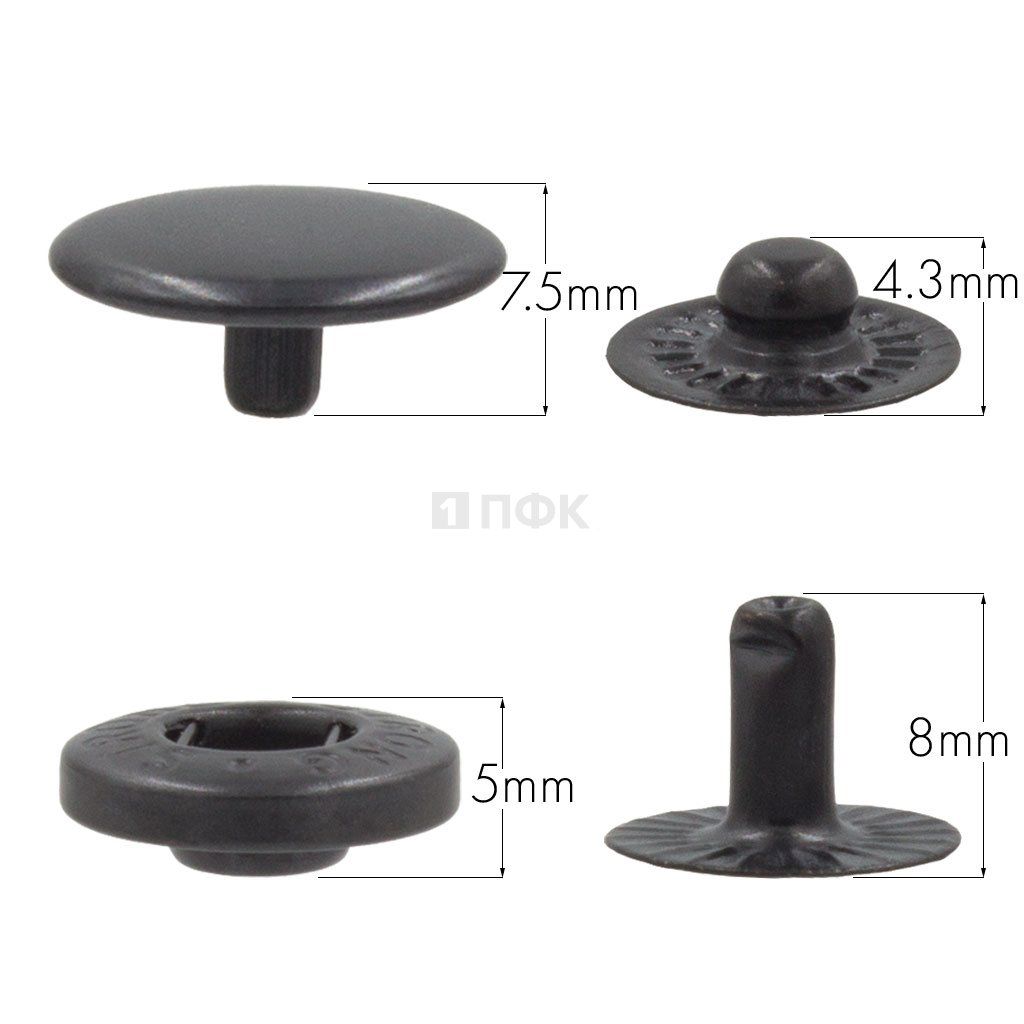 Кнопка для одежды 15мм Альфа сталь цв оксид (уп 720шт) STRONG