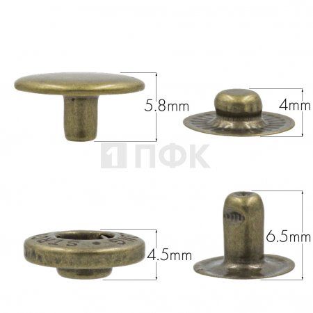 Кнопка для одежды 12,5мм Альфа сталь цв антик (уп 1440шт) STRONG Кнопка для одежды 12,5мм Альфа сталь цв антик (уп 1440шт) STRONG