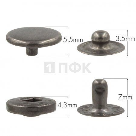 Кнопка для одежды 12,5мм Альфа нерж цв никель тем (уп 1440шт) NEW STAR Кнопка для одежды 12,5мм Альфа нерж цв никель тем (уп 1440шт) NEW STAR