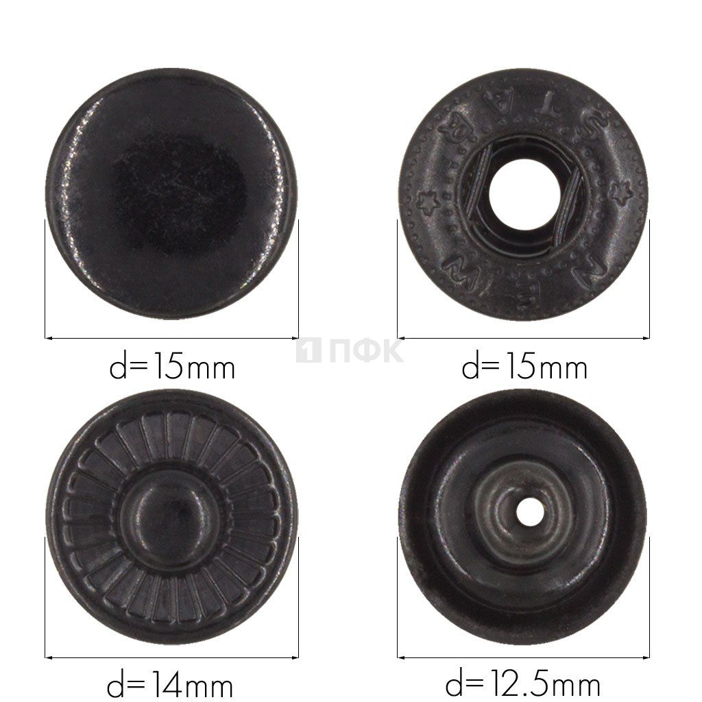 Кнопка для одежды 15мм Альфа нерж цв оксид (уп 720шт) NEW STAR