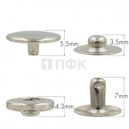 Кнопка для одежды 12,5мм Альфа нерж цв никель (уп 1440шт) NEW STAR Кнопка для одежды 12,5мм Альфа нерж цв никель (уп 1440шт) NEW STAR