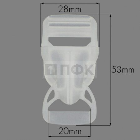 Фастекс НФ-20 (защелка-трезубец) ПП 20мм цв прозрачный (уп 1000шт)