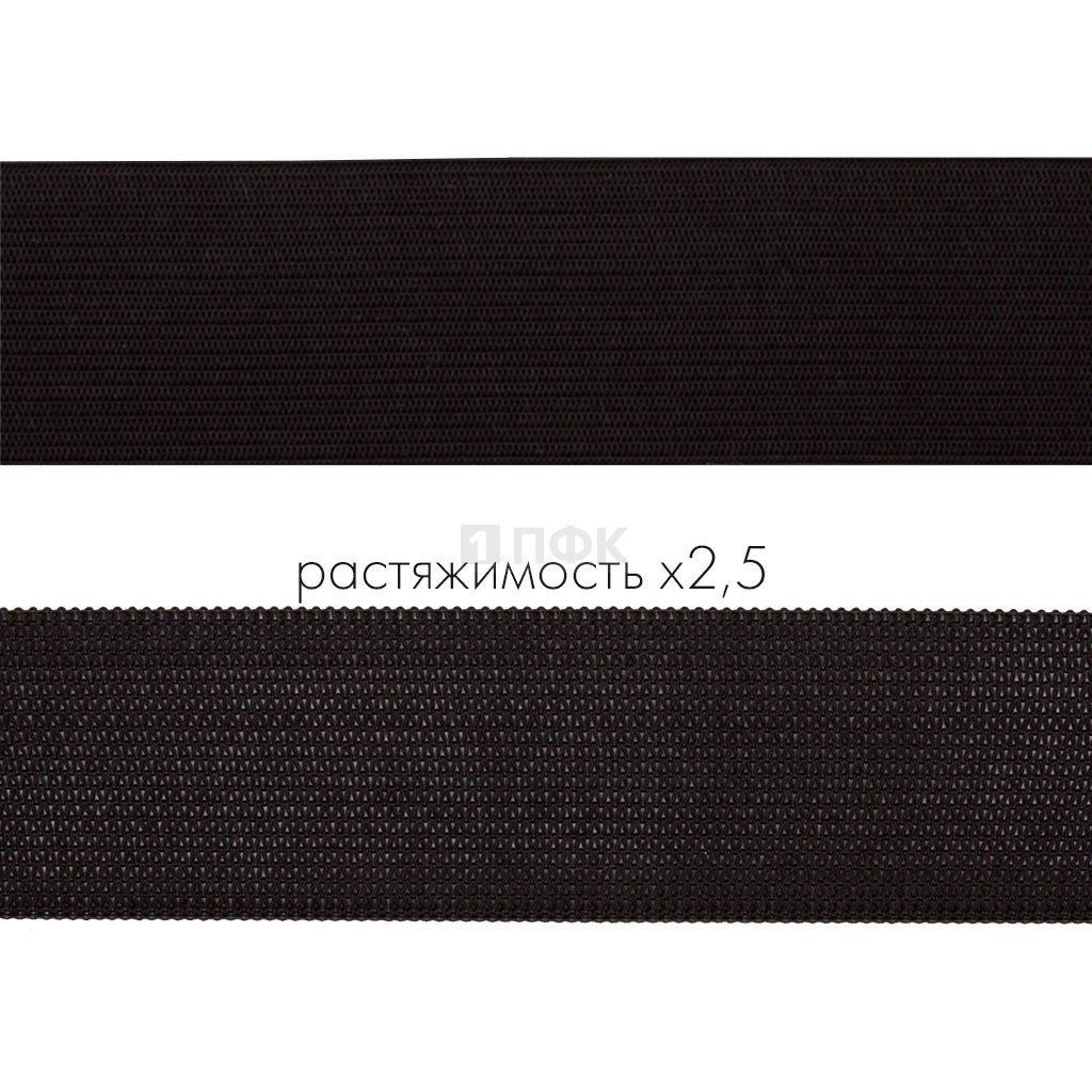 Резинка вязанная 35мм 12.95 гр/м цв черный (рул 40м/уп 360м)